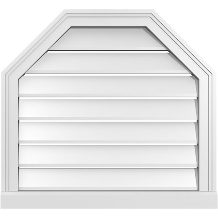 Ekena Millwork Octagonal Top Surface Mount PVC Gable Vent w/ 2"W x 2"P Brickmould Sill Frame, 26"W x 24"H GVPOT26X2403SF